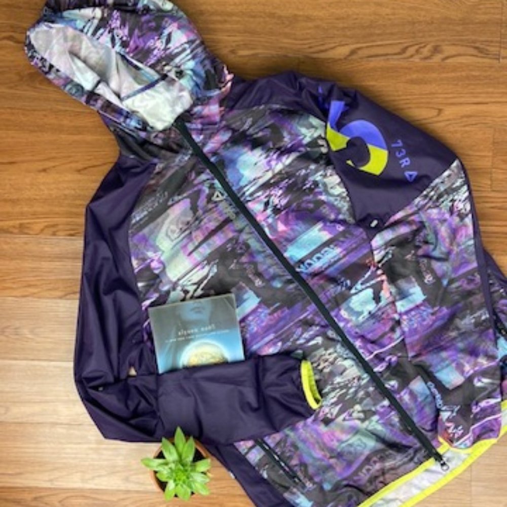 Reebok Windbreaker Crossfit Lightweight Scrambled Channel Abstract Print Sz L